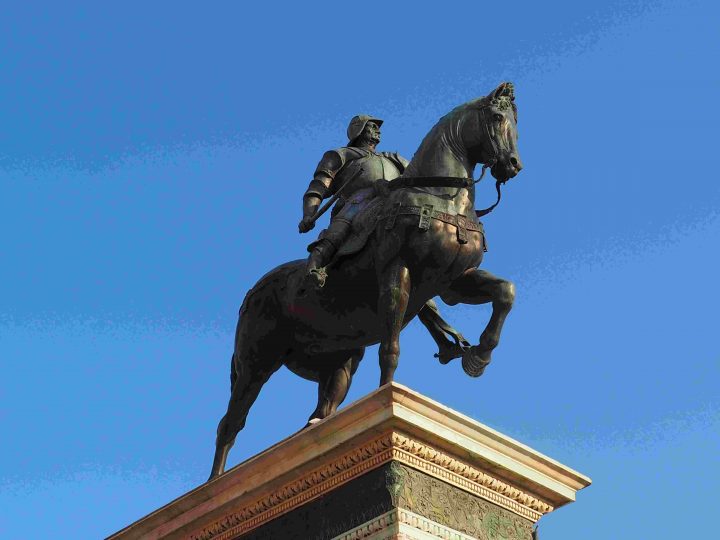 detail, equestrian monument to Bartolomeo Colleoni