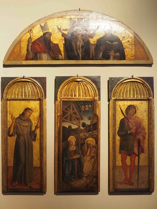 Jacopo, Gentile e Giovanni Bellini, Natività tra San Francesco e San Vittore e Trinità tra Santi