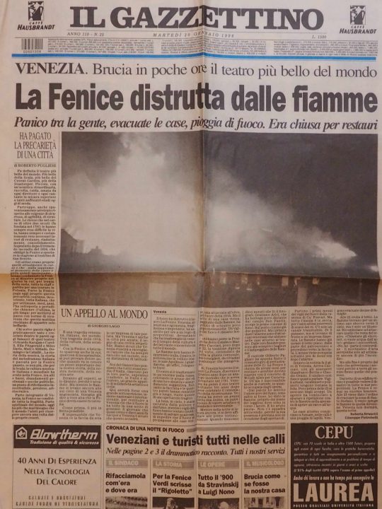 Il Gazzettino our local newspaper of 30th January