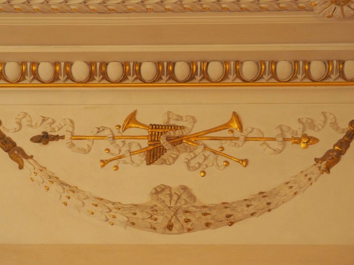 stucco decorations in the foyer