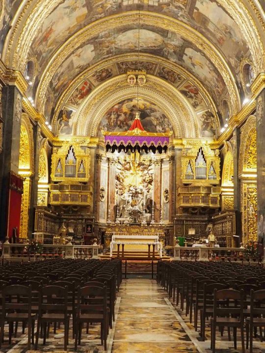 the main nave of the magnificent St. John’s Co Cathedral in La Valletta
