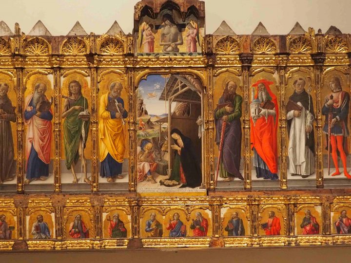 Bartolomeo Vivarini e bottega, Natività con santi e Cristo in pietà con angeli, Gallerie dell'Accademia