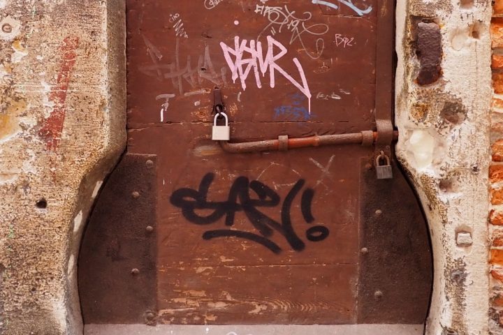 Entrance to a deposit of wine barrels