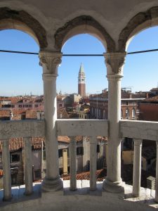 view from the top of the staircase Contarini in Venice