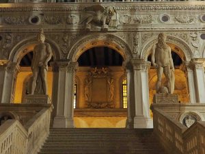 courtyard at night