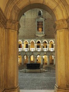 courtyard at night