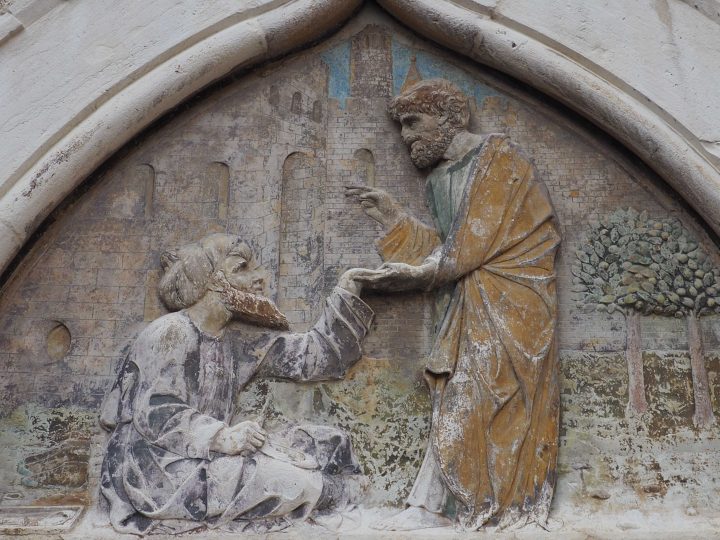 lunetta ogivale della Scuola dei Calegheri a San Tomà