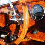 steering wheel of a private watertaxi